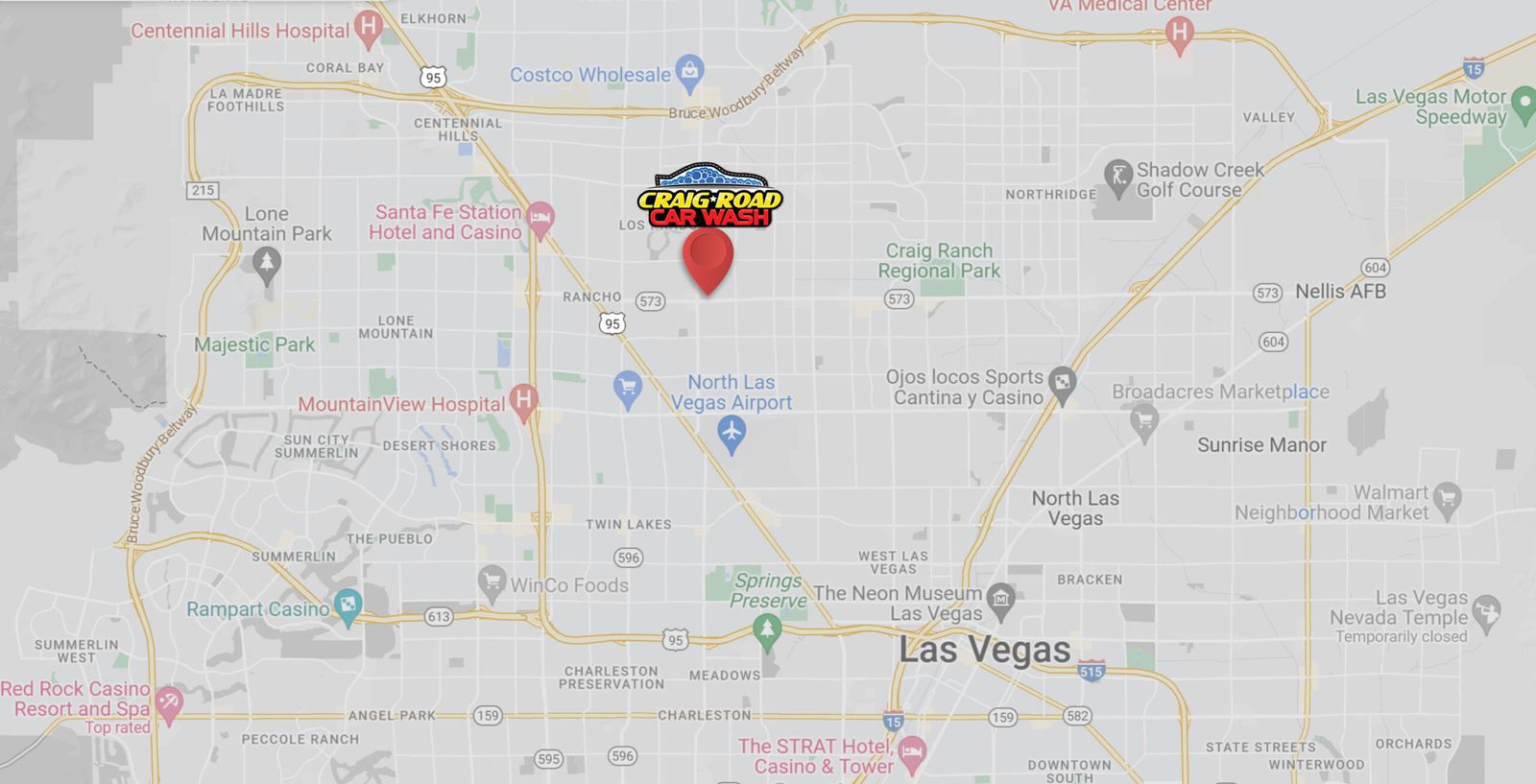 Map: Craig Road Car Wash at 4706 W Craig Rd, North Las Vegas, NV 89032, near the North Las Vegas Airport