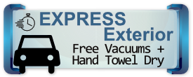 Express Exterior – free vacuums + hand towel dry